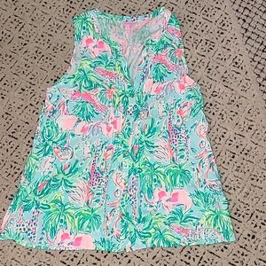 Lilly Pulizer Animal Patterned Tank Top Size XL